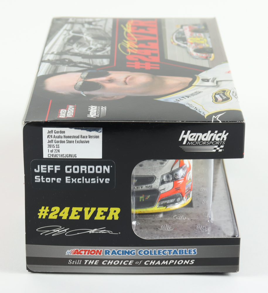 Jeff Gordon Signed LE NASCAR #24 Axalta Homestead - Race Version - Store Exclusive - 2015 SS 1:24 Scale Diecast Car (Gordon) at PristineAuction.com Jeff Gordon Signed LE NASCAR #24 Axalta Homestead - Race Version - Store Exclusive - 2015 SS 1:24 Scale Diecast Car (Gordon) at PristineAuction.com