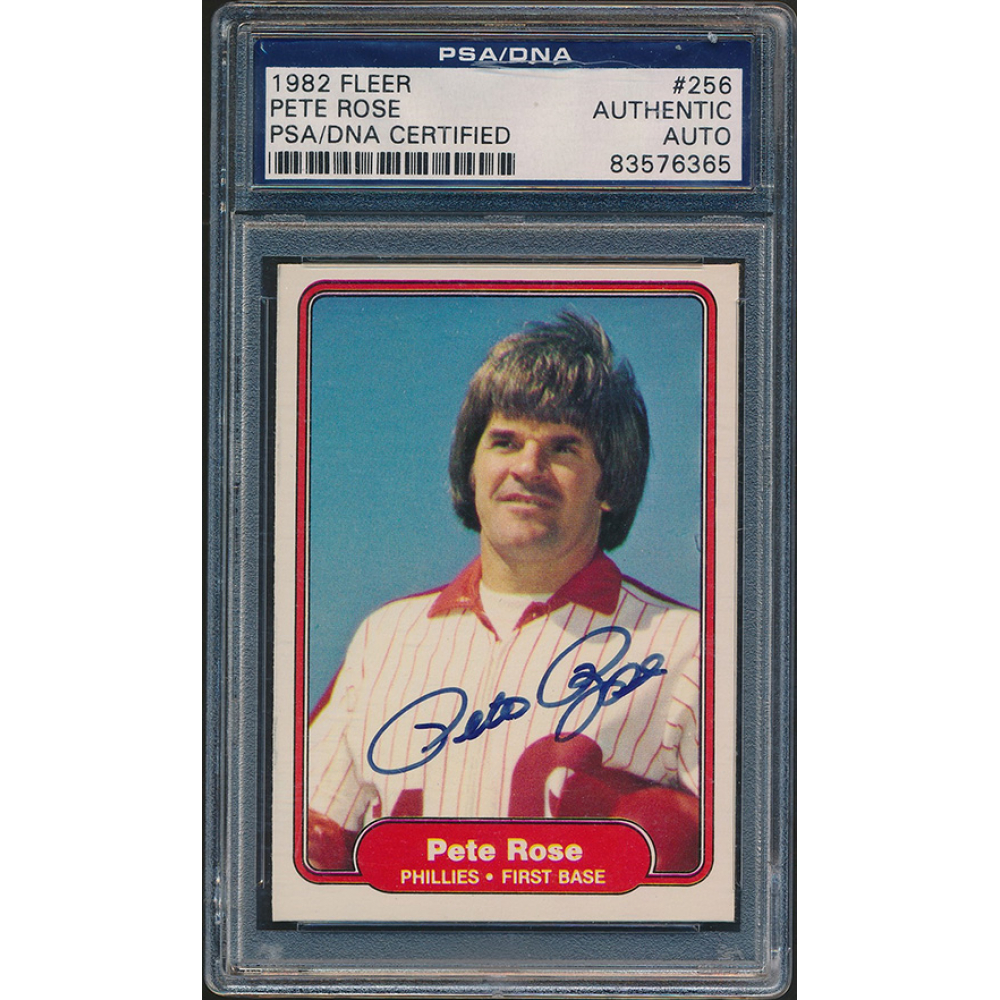 Pete Rose Signed 1982 Fleer 256 (PSA) Pristine Auction