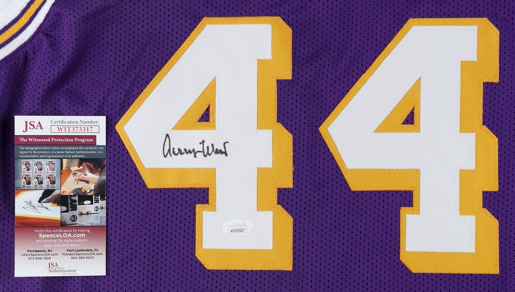 Jerry West Signed Jersey (JSA) at PristineAuction.com Jerry West Signed Jersey (JSA) at PristineAuction.com