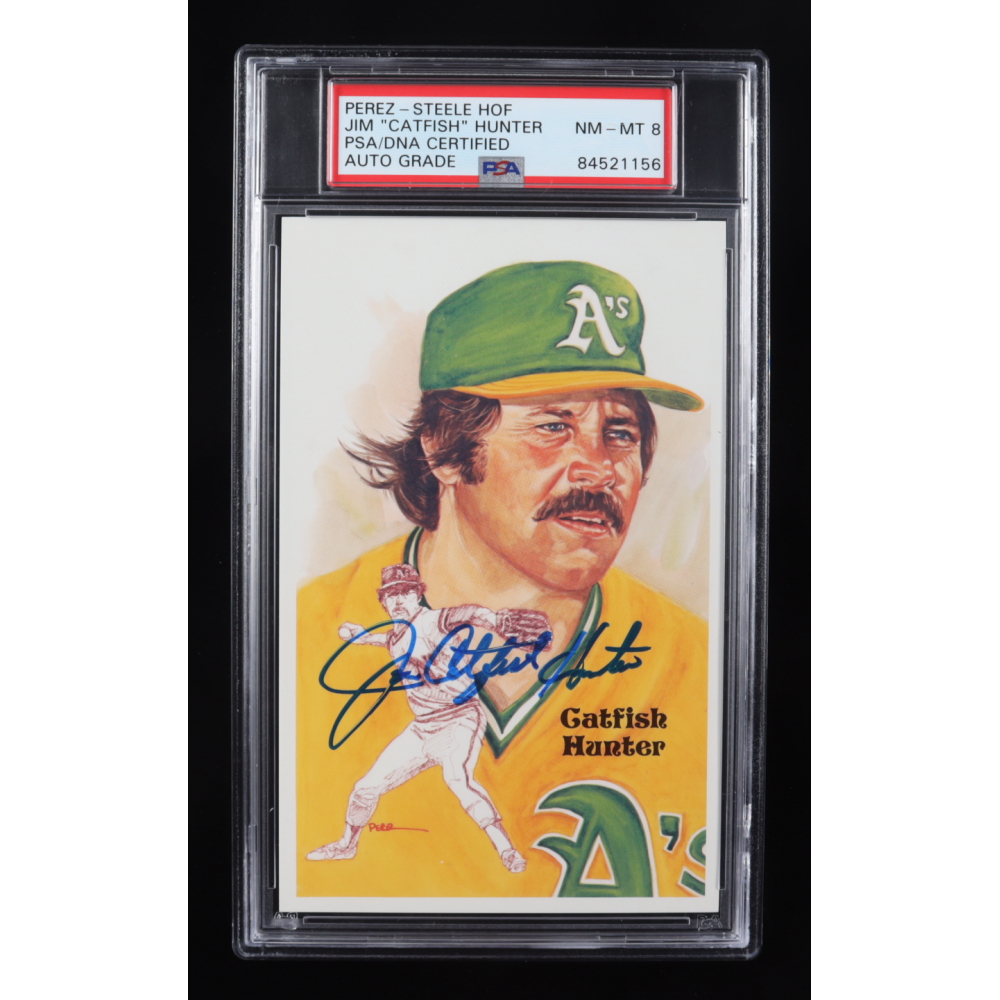 Catfish Hunter Signed LE Hall of Fame PerezSteele Galleries Postcard
