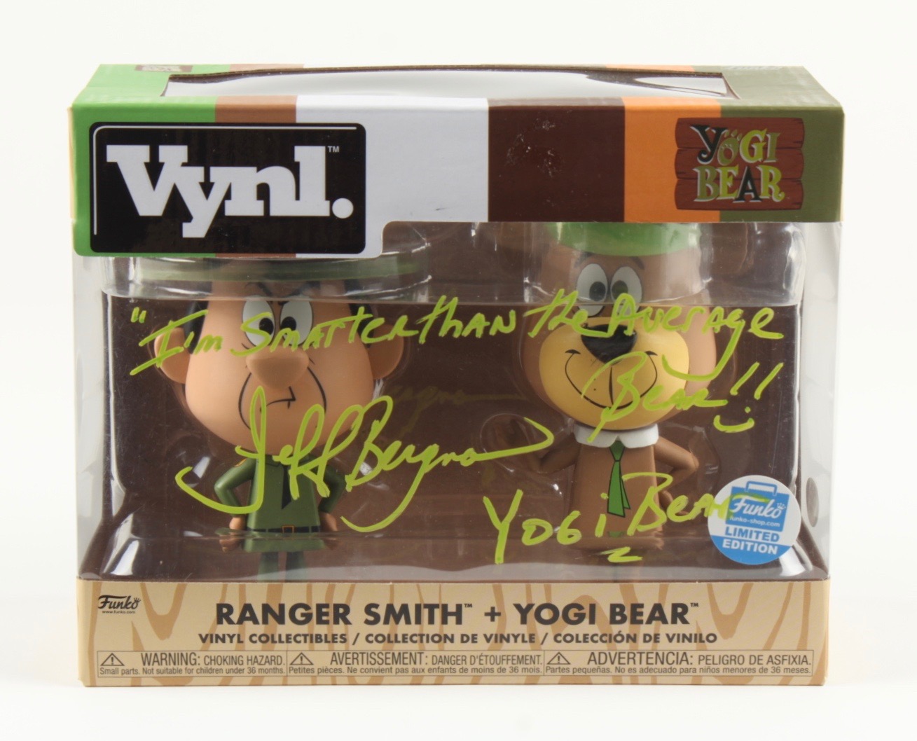 Jeff Bergman Signed "Yogi Bear" Ranger Smith + Yogi Bear Funko Vynl. Figures Inscribed "I'm Smarter Than The Average Bear!!" & "Yogi Bear" (PSA) at PristineAuction.com Jeff Bergman Signed "Yogi Bear" Ranger Smith + Yogi Bear Funko Vynl. Figures Inscribed "I'm Smarter Than The Average Bear!!" & "Yogi Bear" (PSA) at PristineAuction.com