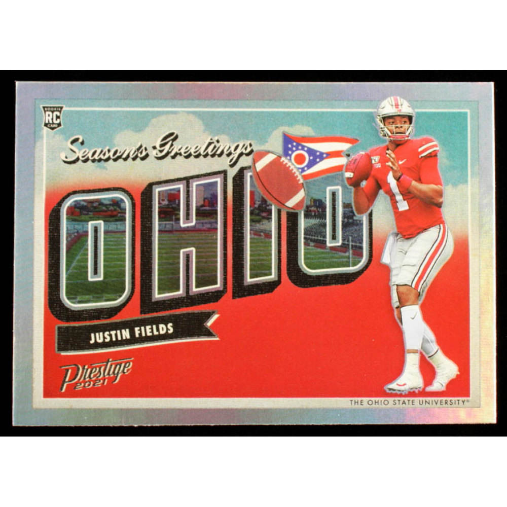 Justin Fields 2021 Prestige Seasons Greetings 2 RC Pristine Auction