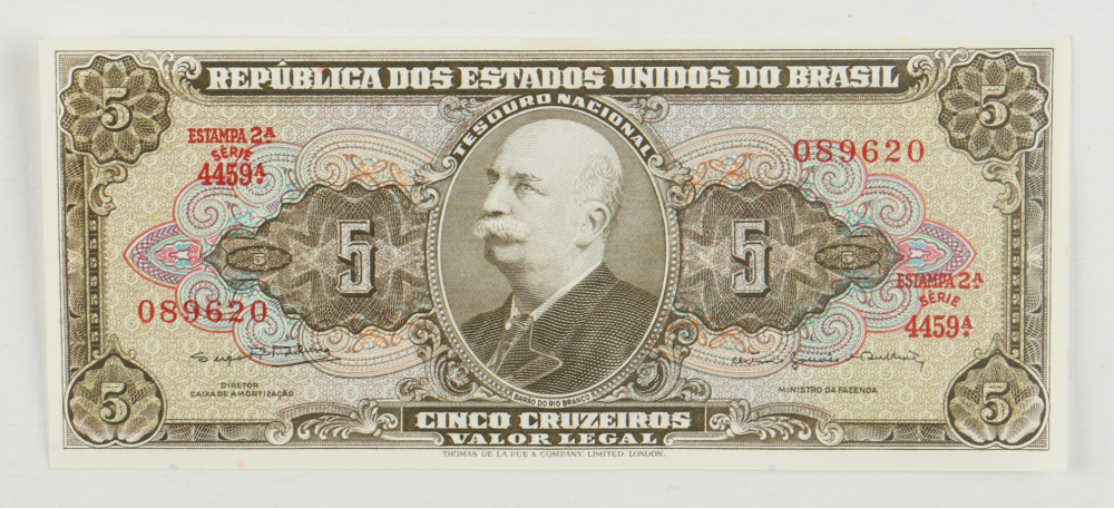 1962-64 Five Cruzeiros Brazilian Note | Pristine Auction