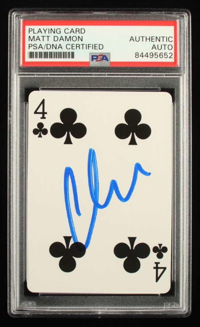 Matt Damon Signed Playing Card (PSA) at PristineAuction.com Matt Damon Signed Playing Card (PSA) at PristineAuction.com