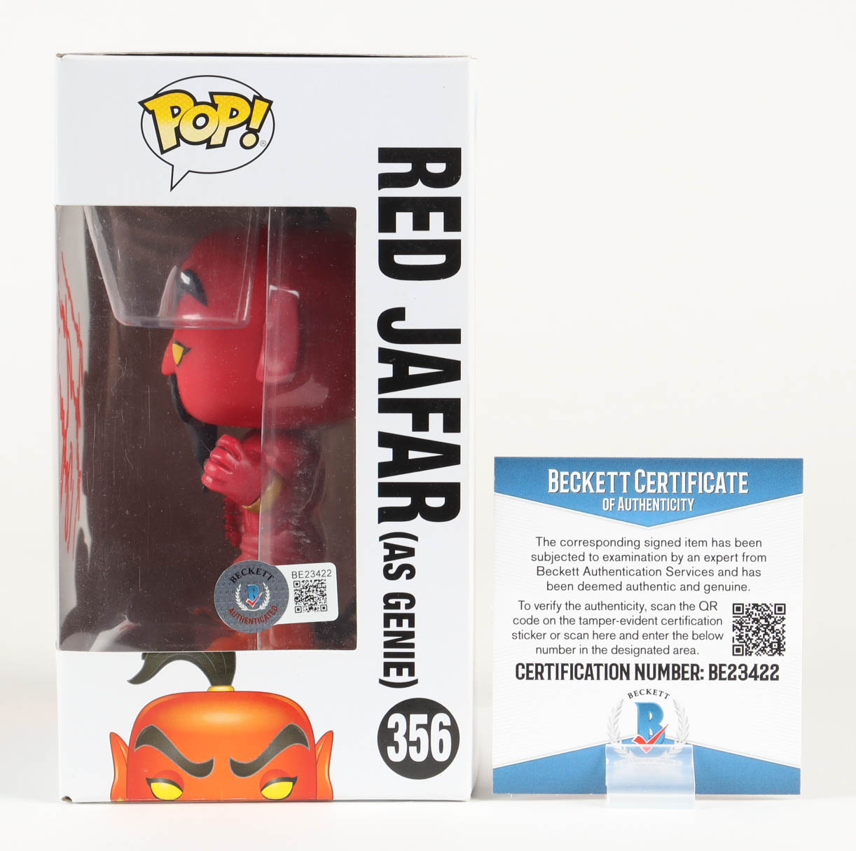 Jonathan Freeman Signed "Disney" #356 Red Jafar (As Genie) Funko Pop! Vinyl Figure Inscribed "Jafar" (Beckett) at PristineAuction.com Jonathan Freeman Signed "Disney" #356 Red Jafar (As Genie) Funko Pop! Vinyl Figure Inscribed "Jafar" (Beckett) at PristineAuction.com