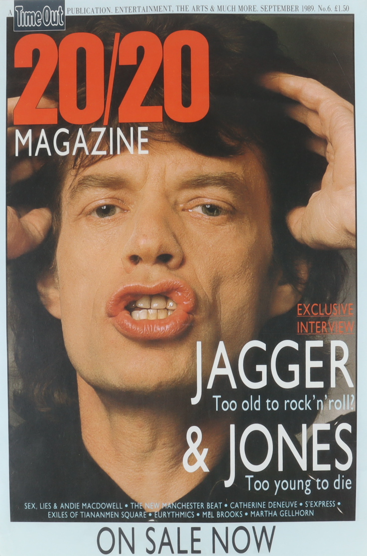 Mick Jagger 1989 Original "Time Out" 20x30 Poster at PristineAuction.com Mick Jagger 1989 Original "Time Out" 20x30 Poster at PristineAuction.com