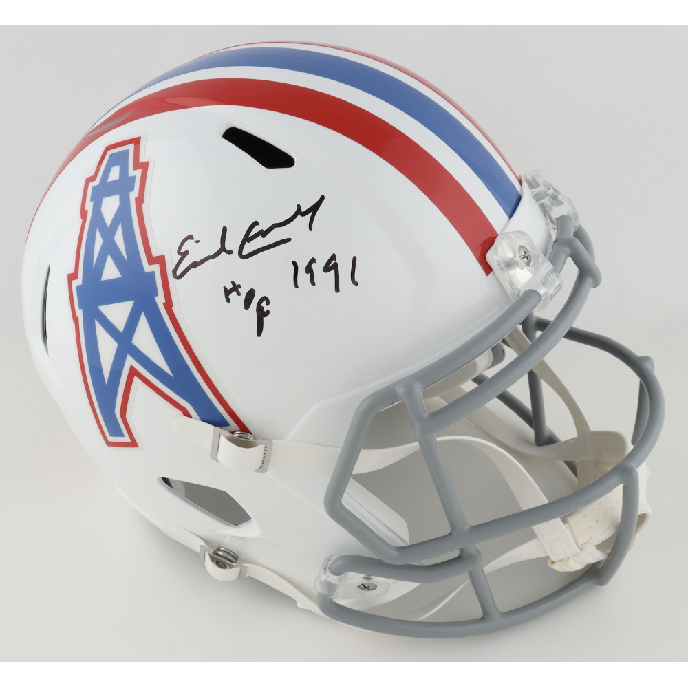 Earl Campbell Signed Oilers Full-Size Speed Helmet Inscribed "HOF 1991" (Beckett) at PristineAuction.com