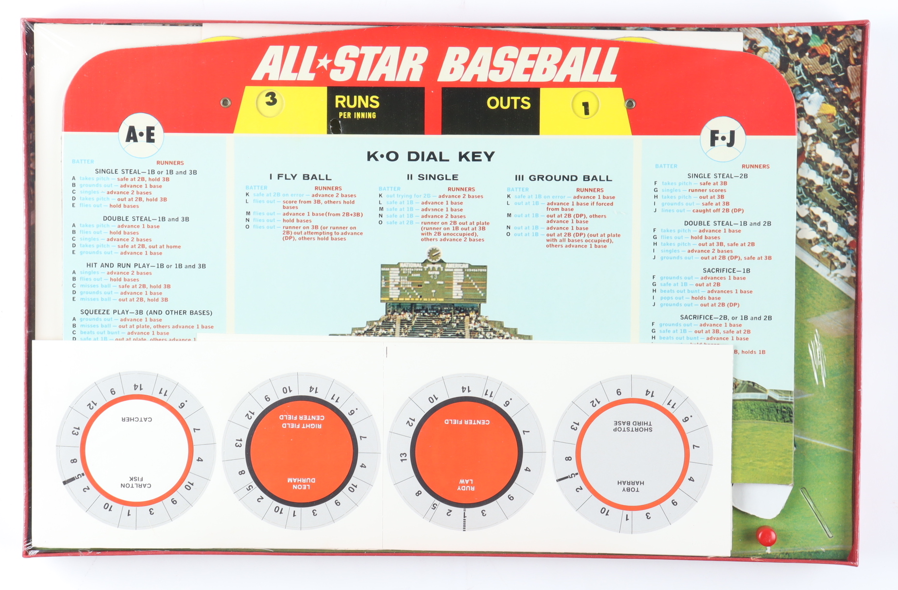 Vintage All-Star Baseball Cadaco Board Game with Factory Sealed Game Pieces Including Uncut Babe Ruth Card at PristineAuction.com Vintage All-Star Baseball Cadaco Board Game with Factory Sealed Game Pieces Including Uncut Babe Ruth Card at PristineAuction.com