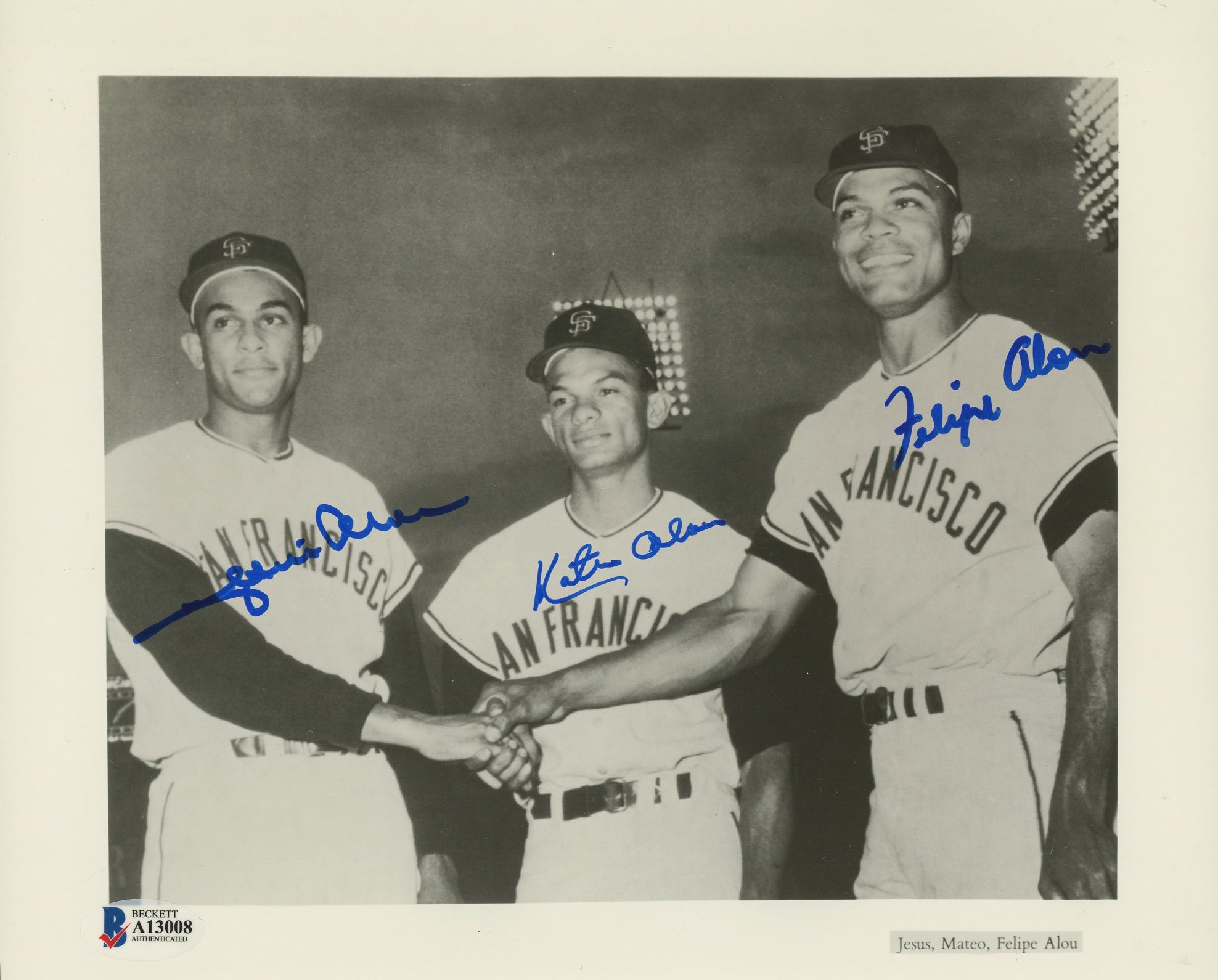 Matty Alou, Felipe Alou, & Jesus Alou Signed Giants 8x10 Photo (Beckett) at PristineAuction.com Matty Alou, Felipe Alou, & Jesus Alou Signed Giants 8x10 Photo (Beckett) at PristineAuction.com