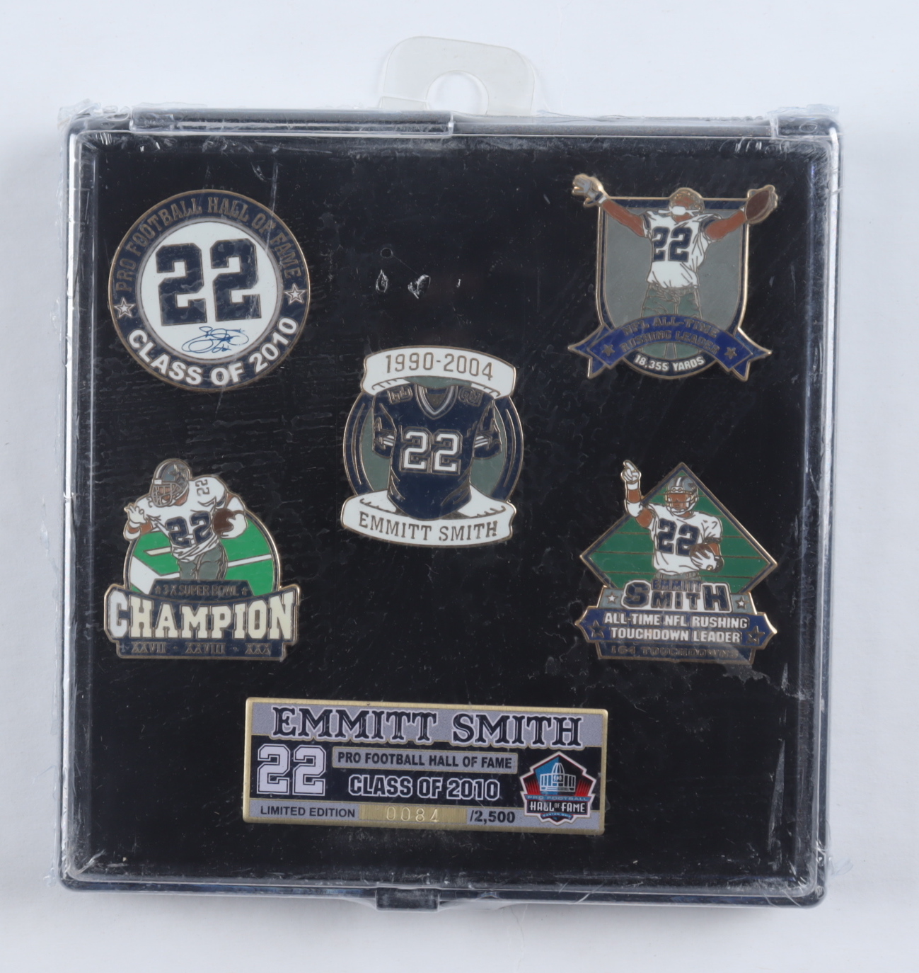 Emmitt Smith LE Set of (6) Class of 2010 Pro Football Hall of Fame Pins at PristineAuction.com Emmitt Smith LE Set of (6) Class of 2010 Pro Football Hall of Fame Pins at PristineAuction.com