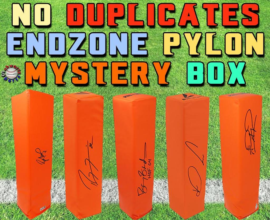 Schwartz Sports NO DUPLICATES Football Endzone Pylon Signed Mystery Box - Series 5 (Limited to 75) - NO DUPLICATES!! at PristineAuction.com Schwartz Sports NO DUPLICATES Football Endzone Pylon Signed Mystery Box - Series 5 (Limited to 75) - NO DUPLICATES!! at PristineAuction.com