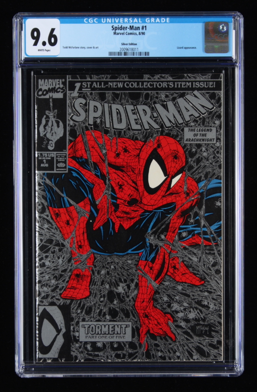 1990 "Spider-Man: Torment" Issue #1 Silver Edition Variant Marvel Comic Book (CGC 9.6) at PristineAuction.com 1990 "Spider-Man: Torment" Issue #1 Silver Edition Variant Marvel Comic Book (CGC 9.6) at PristineAuction.com