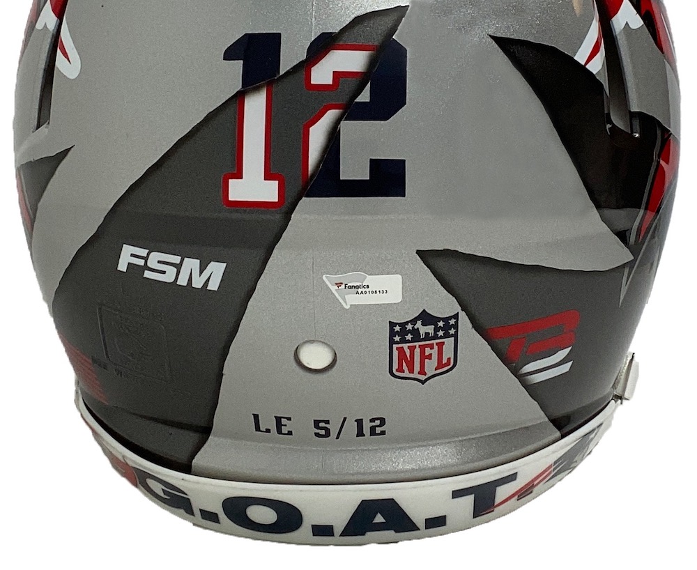 Tom Brady Signed LE Buccaneers / Patriots Full-Size Authentic On-Field Custom Speed Helmet with Custom Visor (Fanatics) at PristineAuction.com Tom Brady Signed LE Buccaneers / Patriots Full-Size Authentic On-Field Custom Speed Helmet with Custom Visor (Fanatics) at PristineAuction.com