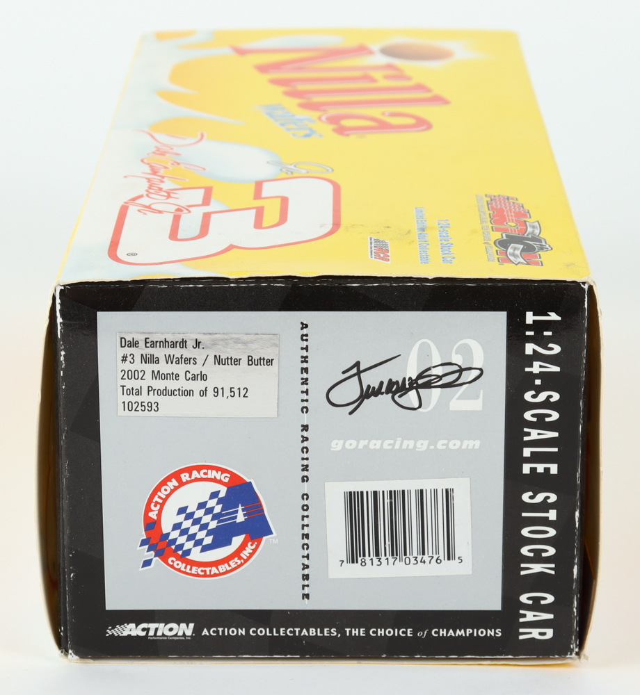 Dale Earnhardt Jr. Signed NASCAR #3 Nilla Wafers / Nutter Butter 2002 Monte Carlo - 1:24 Premium Action Diecast Car (Dale Jr. & PA) at PristineAuction.com Dale Earnhardt Jr. Signed NASCAR #3 Nilla Wafers / Nutter Butter 2002 Monte Carlo - 1:24 Premium Action Diecast Car (Dale Jr. & PA) at PristineAuction.com