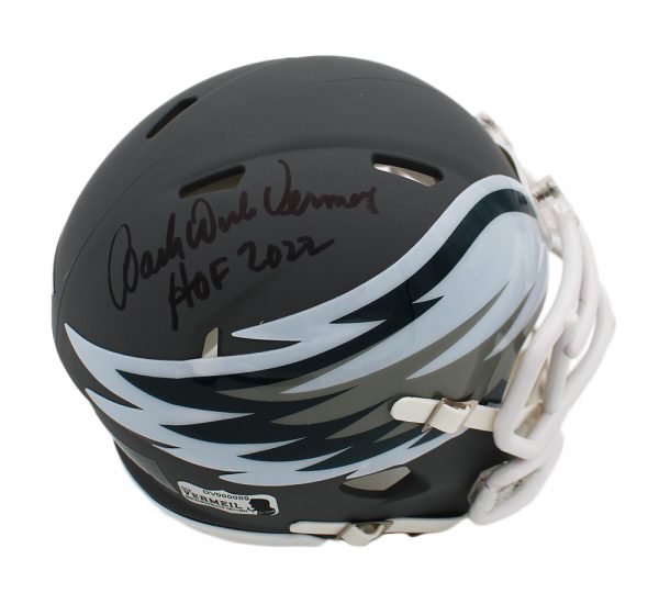 Dick Vermeil Signed Eagles AMP Alternate Speed Mini Helmet Inscribed "HOF 2022" (Vermeil) at PristineAuction.com Dick Vermeil Signed Eagles AMP Alternate Speed Mini Helmet Inscribed "HOF 2022" (Vermeil) at PristineAuction.com