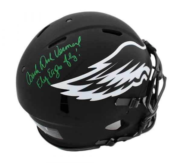 Dick Vermeil Signed Eagles Full-Size Authentic On-Field Eclipse Alternate Speed Helmet Inscribed "Fly Eagles Fly!" (Vermeil) at PristineAuction.com Dick Vermeil Signed Eagles Full-Size Authentic On-Field Eclipse Alternate Speed Helmet Inscribed "Fly Eagles Fly!" (Vermeil) at PristineAuction.com