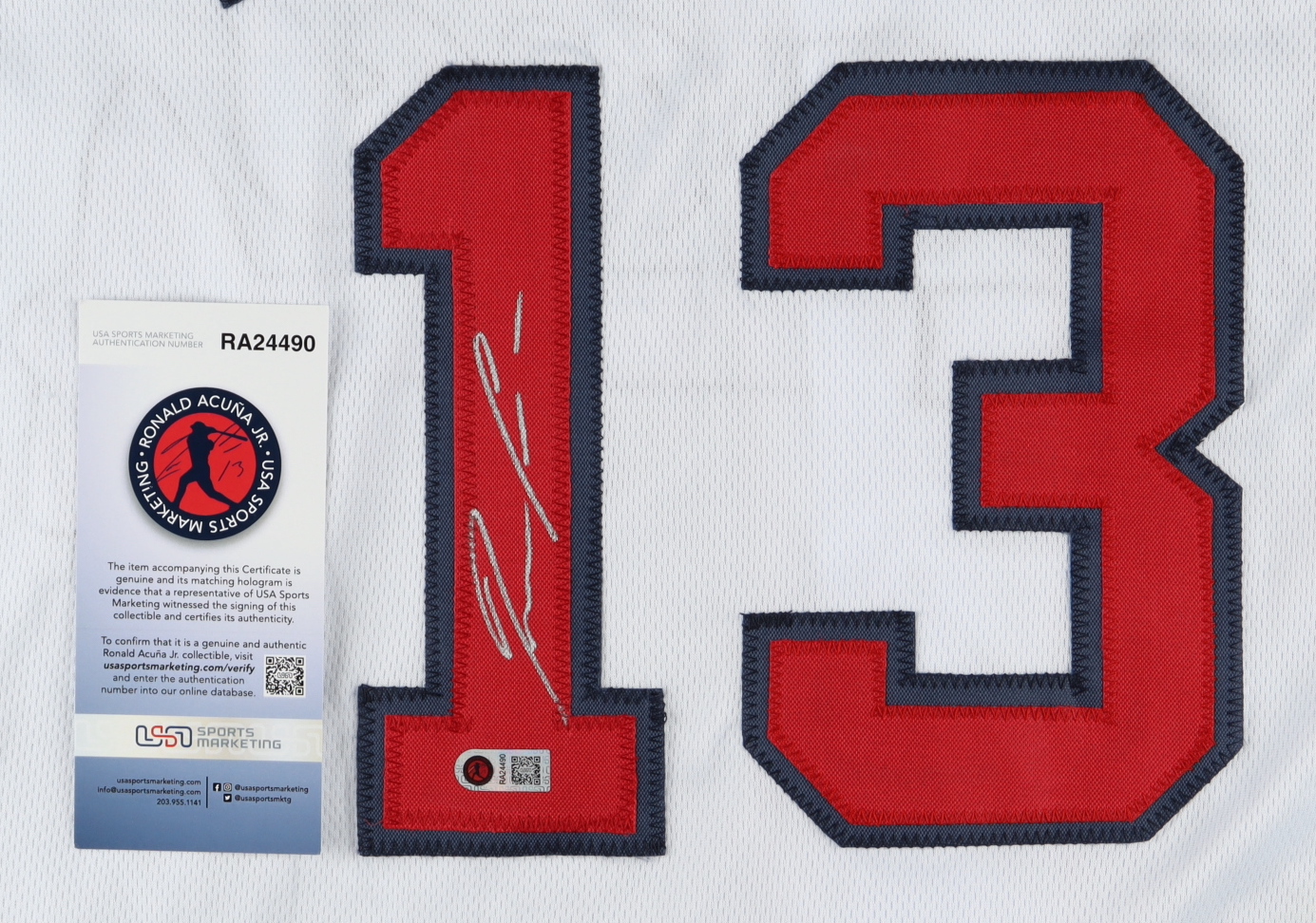 Ronald Acuna Jr. Signed Jersey (USA SM) at PristineAuction.com Ronald Acuna Jr. Signed Jersey (USA SM) at PristineAuction.com