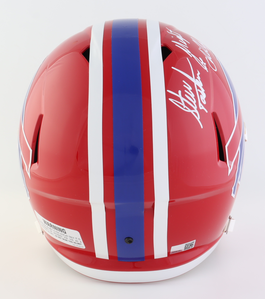 Steve Tasker Signed Bills Full-Size Speed Helmet Inscribed "Might Be Chilly!" (TSE) at PristineAuction.com Steve Tasker Signed Bills Full-Size Speed Helmet Inscribed "Might Be Chilly!" (TSE) at PristineAuction.com