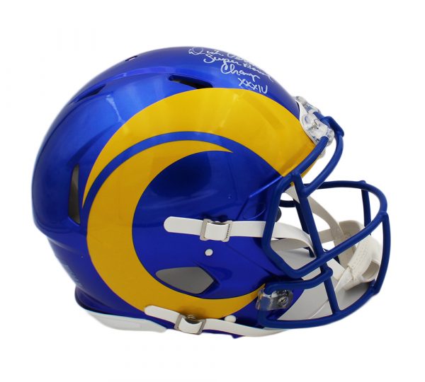 Dick Vermeil Signed Rams Full-Size Authentic On-Field Speed Helmet Inscribed "Super Bowl Champs XXXIV" (Vermeil) at PristineAuction.com Dick Vermeil Signed Rams Full-Size Authentic On-Field Speed Helmet Inscribed "Super Bowl Champs XXXIV" (Vermeil) at PristineAuction.com