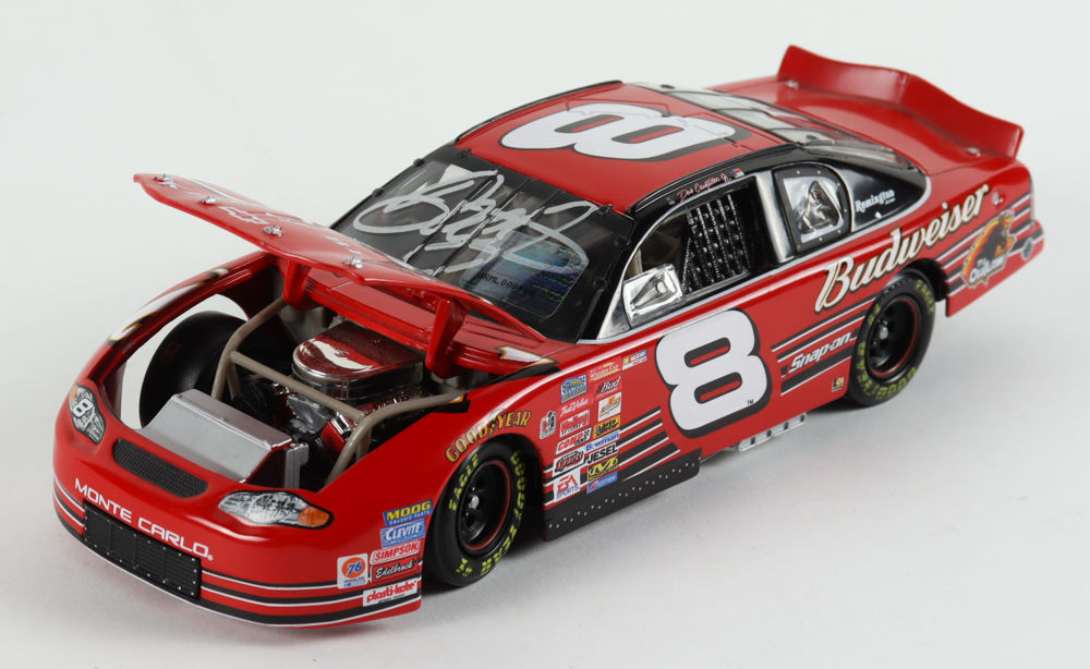 Dale Earnhardt Jr. Signed NASCAR #8 Budweiser 2001 Monte Carlo Clear Window Bank - 1:24 Premium Action Diecast Car (Dale Jr. & PA) at PristineAuction.com Dale Earnhardt Jr. Signed NASCAR #8 Budweiser 2001 Monte Carlo Clear Window Bank - 1:24 Premium Action Diecast Car (Dale Jr. & PA) at PristineAuction.com
