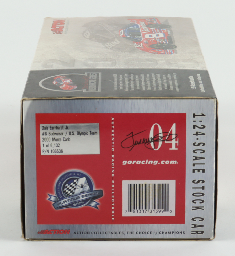 Dale Earnhardt Jr. Signed NASCAR #8 Budweiser / U.S. Olympic Team 2000 Monte Carlo - 1:24 Premium Action Diecast Car (Dale Jr. & PA) at PristineAuction.com Dale Earnhardt Jr. Signed NASCAR #8 Budweiser / U.S. Olympic Team 2000 Monte Carlo - 1:24 Premium Action Diecast Car (Dale Jr. & PA) at PristineAuction.com