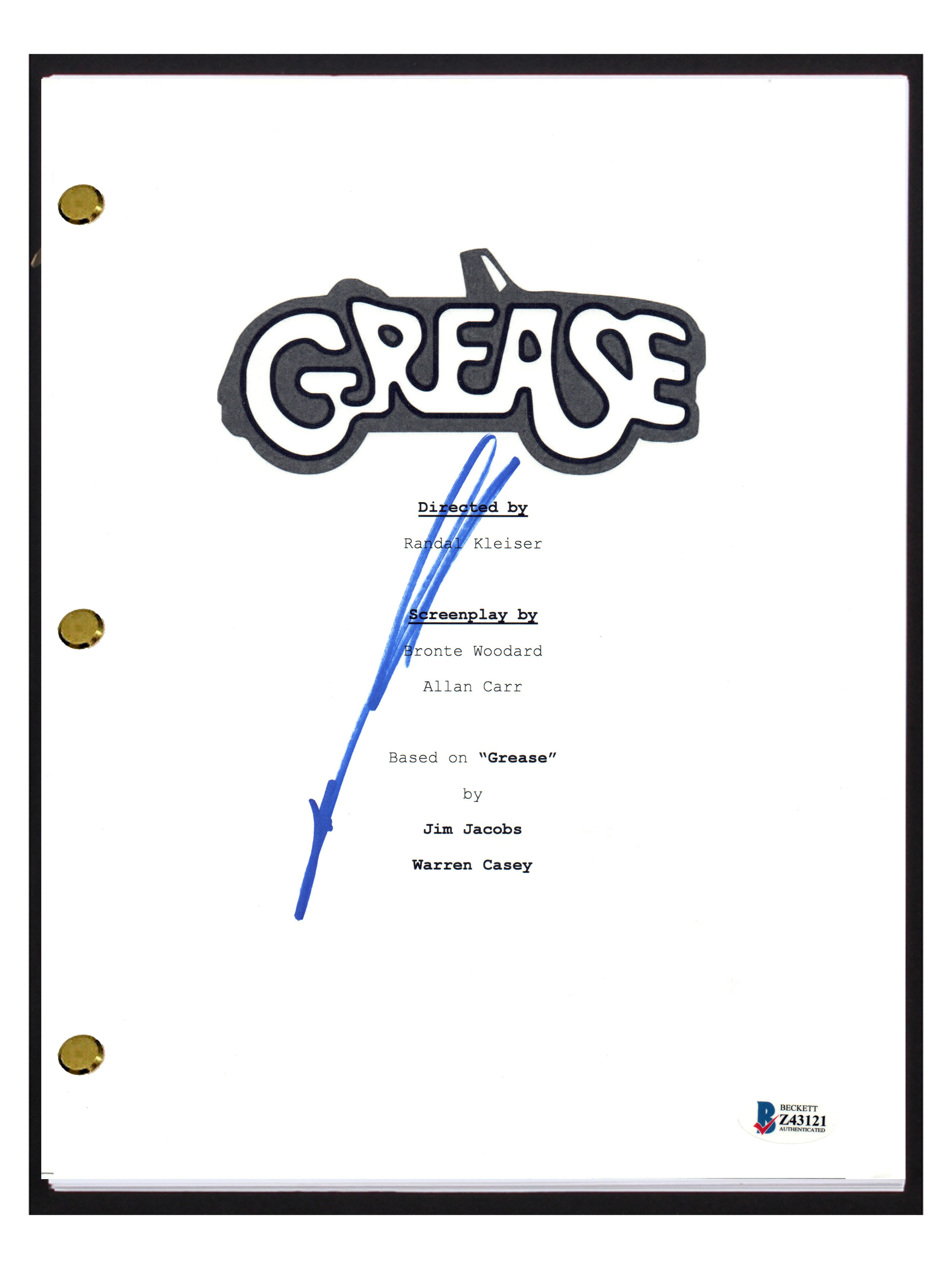 John Travolta Signed "Grease" Movie Script (Beckett) at PristineAuction.com John Travolta Signed "Grease" Movie Script (Beckett) at PristineAuction.com