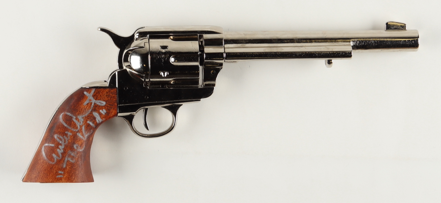 Emilio Estevez Signed "Young Guns" Denix Colt Calvary Prop Revolver Inscribed "The Kid" (Beckett) at PristineAuction.com Emilio Estevez Signed "Young Guns" Denix Colt Calvary Prop Revolver Inscribed "The Kid" (Beckett) at PristineAuction.com