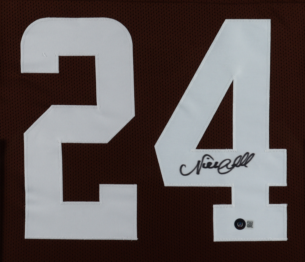 Nick Chubb Signed 35x43 Custom Framed Jersey Display (Beckett) at PristineAuction.com Nick Chubb Signed 35x43 Custom Framed Jersey Display (Beckett) at PristineAuction.com