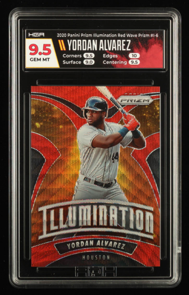 Yordan Alvarez 2020 Panini Prizm Illumination Prizms Red Wave #6 #79/99 (HGA 9.5)