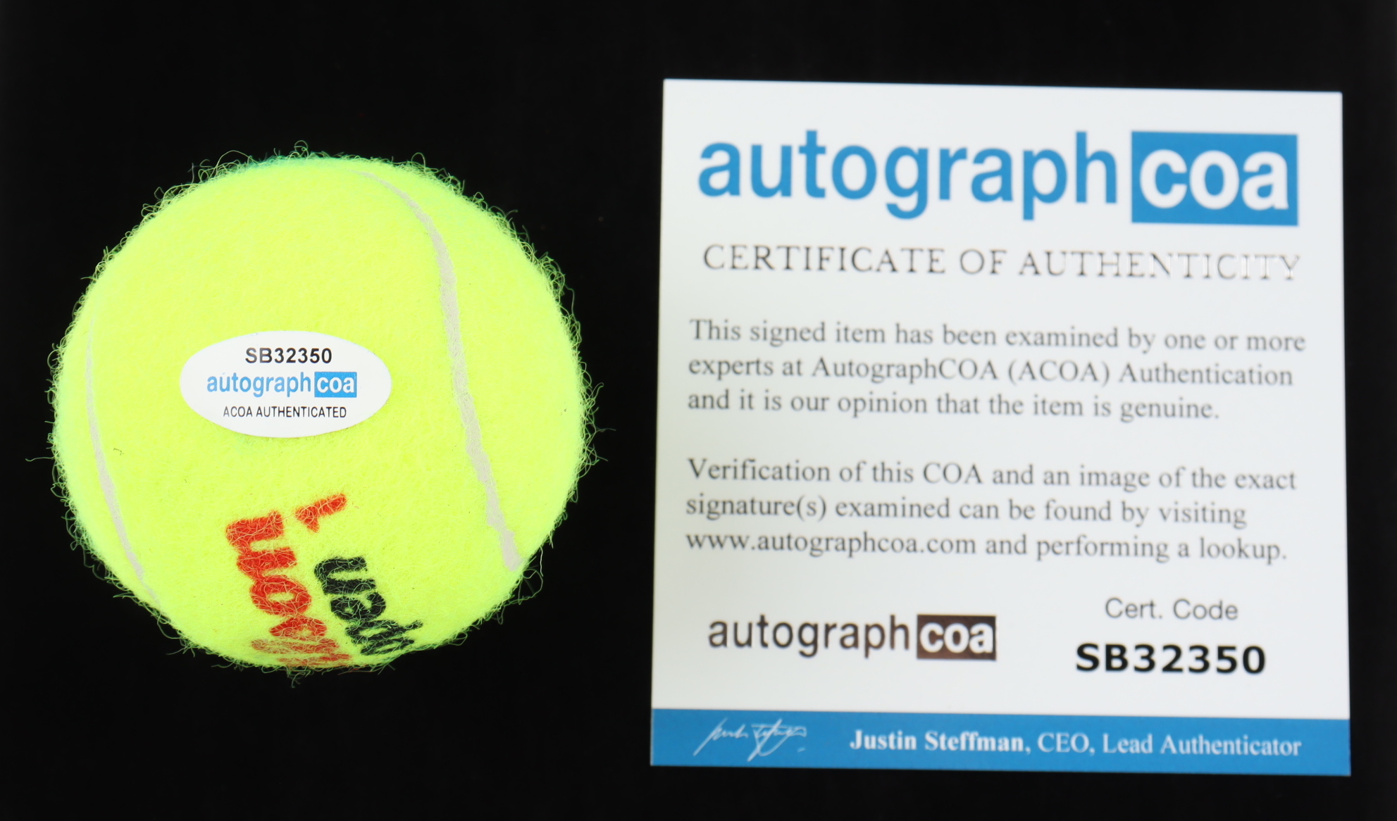 Maria Sakkari Signed Tennis Ball (ACOA) at PristineAuction.com Maria Sakkari Signed Tennis Ball (ACOA) at PristineAuction.com