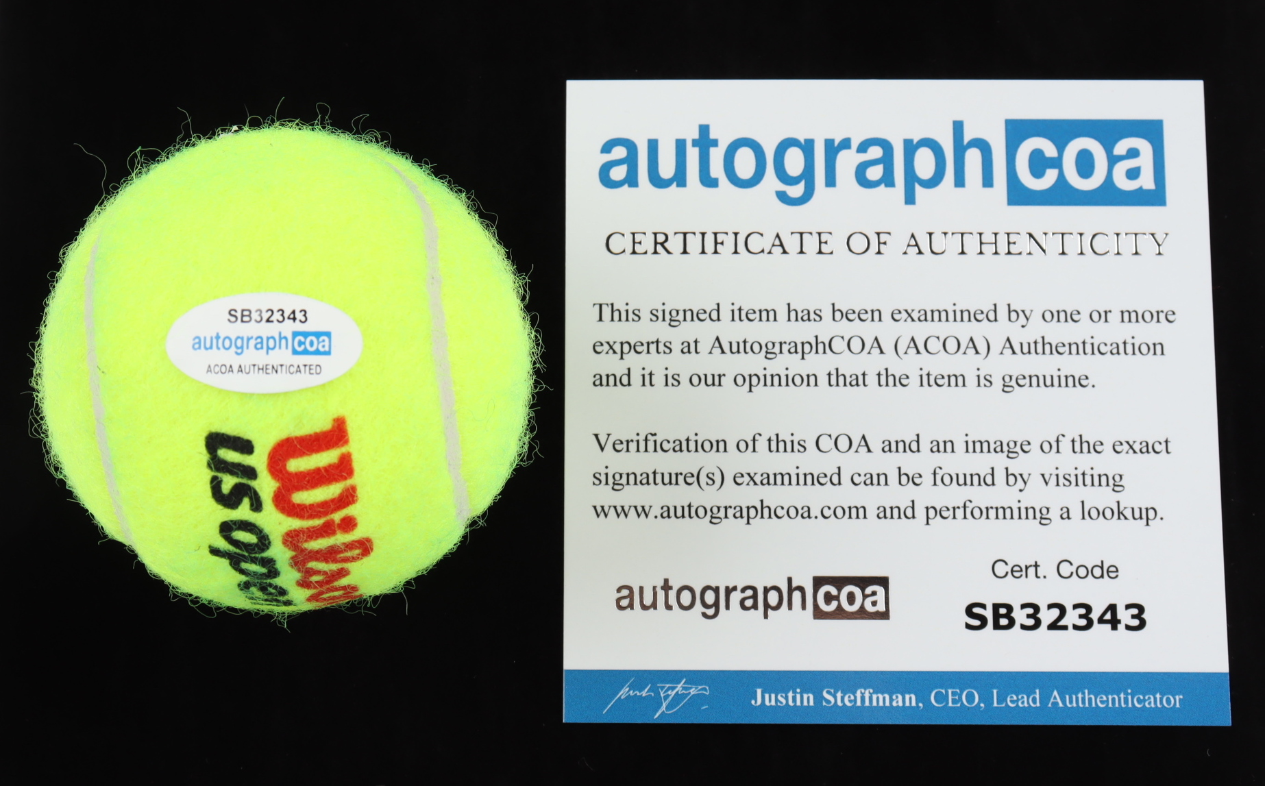 Bianca Andreescu Signed Tennis Ball (ACOA) at PristineAuction.com Bianca Andreescu Signed Tennis Ball (ACOA) at PristineAuction.com