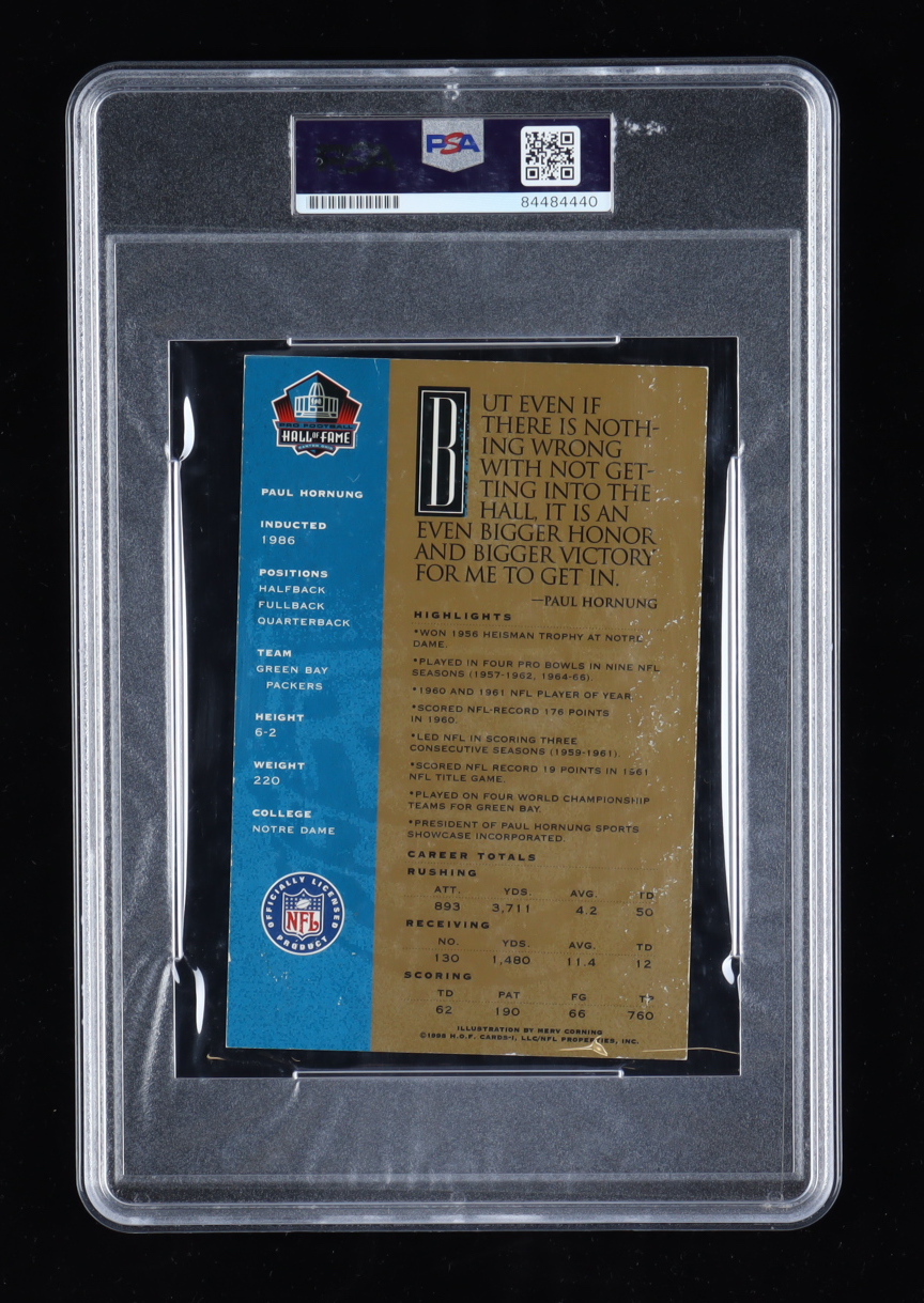 Paul Hornung Signed Hall of Fame Signature Series Football Card (PSA) at PristineAuction.com Paul Hornung Signed Hall of Fame Signature Series Football Card (PSA) at PristineAuction.com