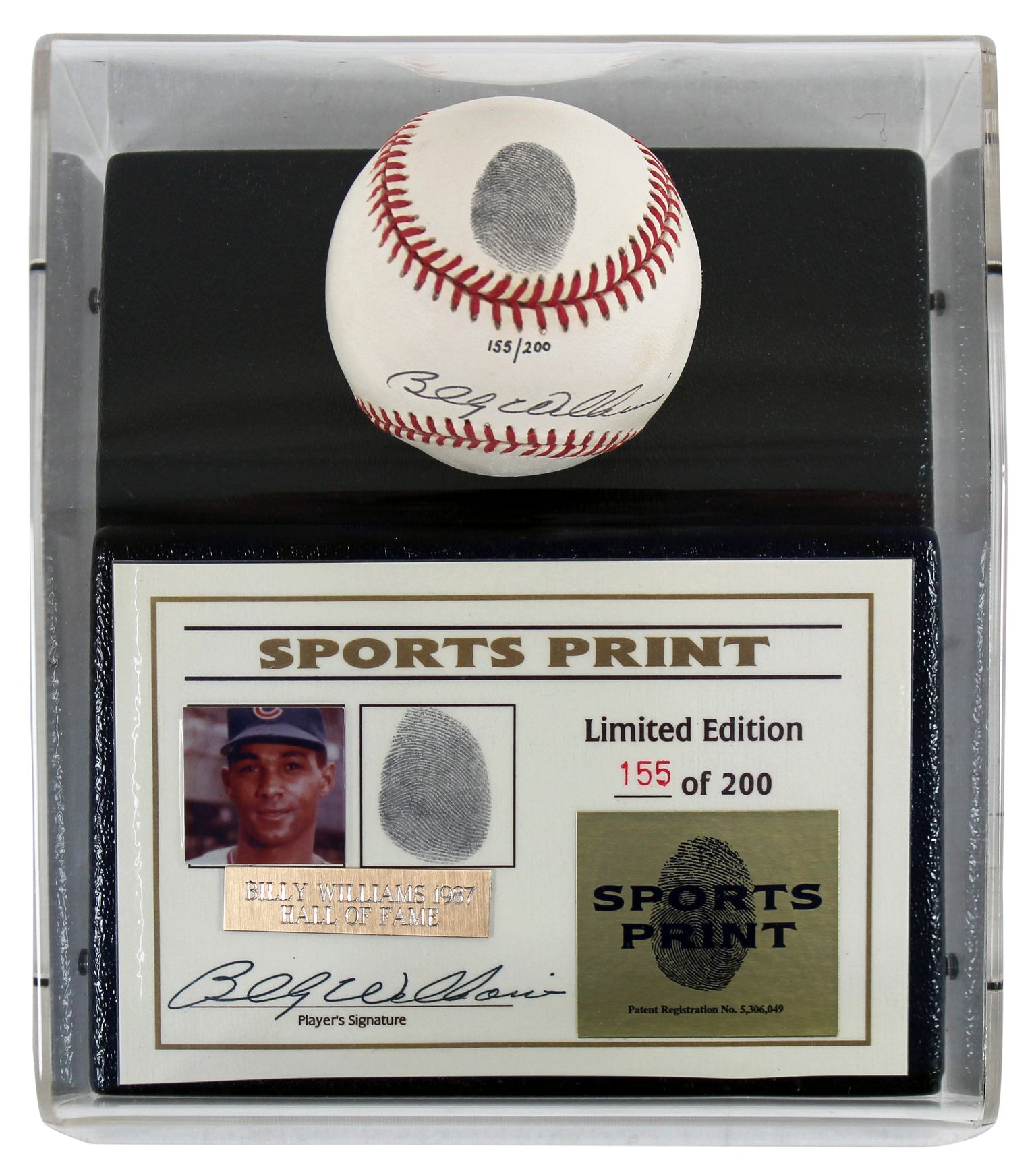 Billy Williams Signed LE ONL Baseball with Thumbprint With Display Case ...
