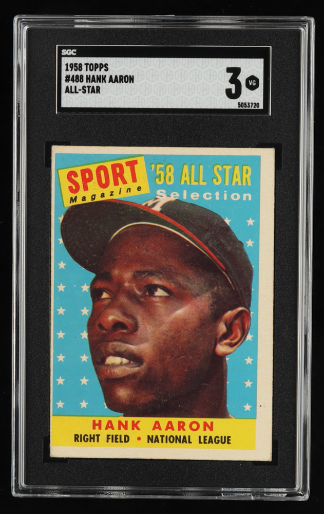 Hank Aaron 1958 Topps #488 All-Star (SGC 3) at PristineAuction.com Hank Aaron 1958 Topps #488 All-Star (SGC 3) at PristineAuction.com