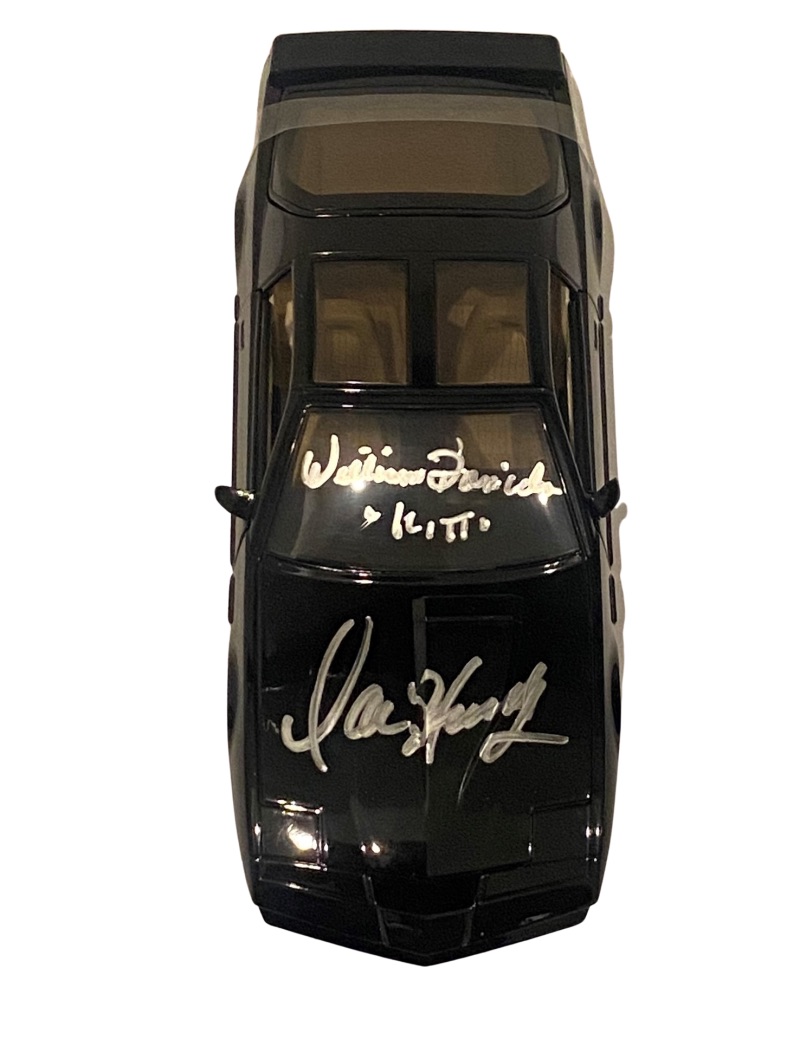 David Hasselhoff Signed "Knight Rider" KITT 1982 Pontiac Firebird Trans AM 1:24 Diecast Car (Beckett) at PristineAuction.com David Hasselhoff Signed "Knight Rider" KITT 1982 Pontiac Firebird Trans AM 1:24 Diecast Car (Beckett) at PristineAuction.com