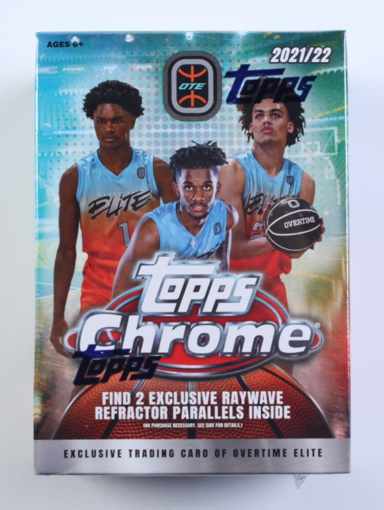 202122 Topps Chrome Overtime Elite Basketball Blaster Box with (7) Packs Pristine Auction