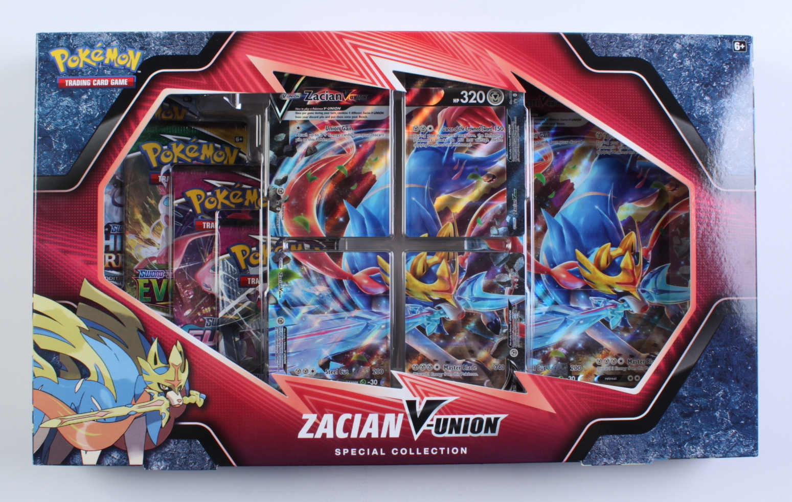 2021 Pokemon TCG: Zacian V-Union Special Collection with (4) Packs at PristineAuction.com 2021 Pokemon TCG: Zacian V-Union Special Collection with (4) Packs at PristineAuction.com