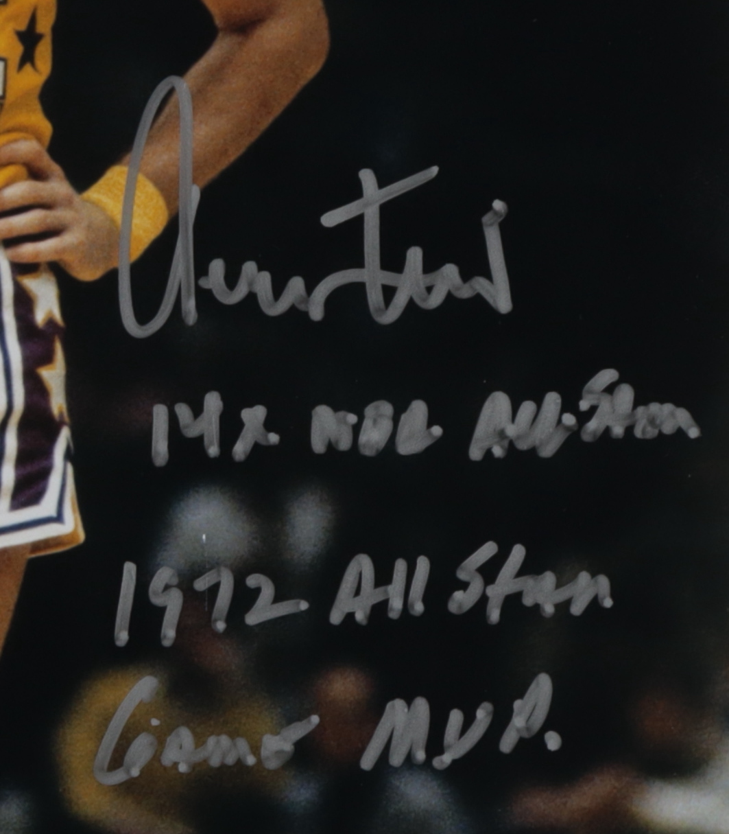 Jerry West Signed Lakers 11x14 Photo Inscribed "14x NBA All Star" & "1972 All Star Game MVP" (Beckett) at PristineAuction.com Jerry West Signed Lakers 11x14 Photo Inscribed "14x NBA All Star" & "1972 All Star Game MVP" (Beckett) at PristineAuction.com