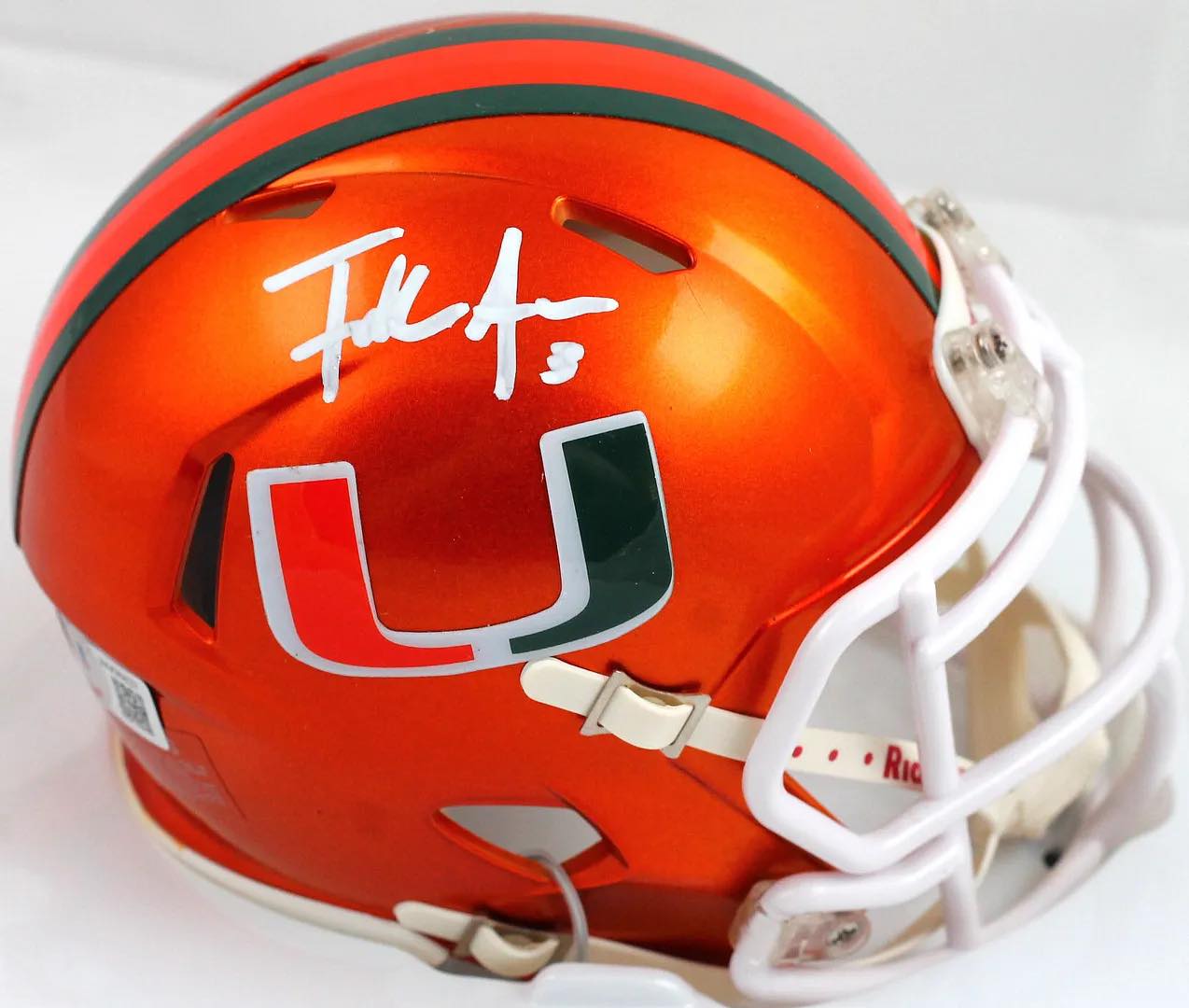 Frank Gore Signed Miami Hurricanes Flash Alternate Speed Mini Helmet (Beckett) at PristineAuction.com Frank Gore Signed Miami Hurricanes Flash Alternate Speed Mini Helmet (Beckett) at PristineAuction.com