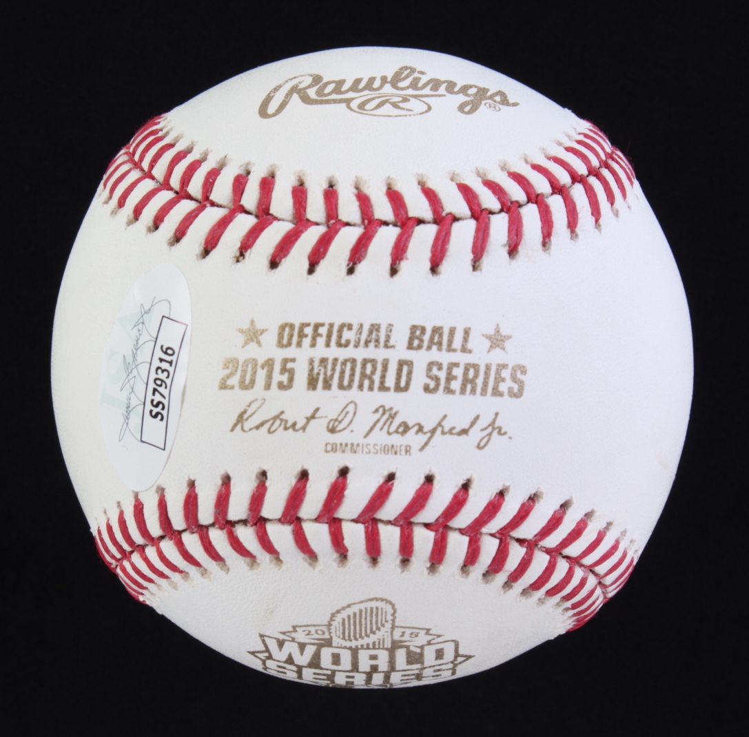 Alex Gordon Signed 2015 World Series Logo Baseball (JSA) at PristineAuction.com Alex Gordon Signed 2015 World Series Logo Baseball (JSA) at PristineAuction.com