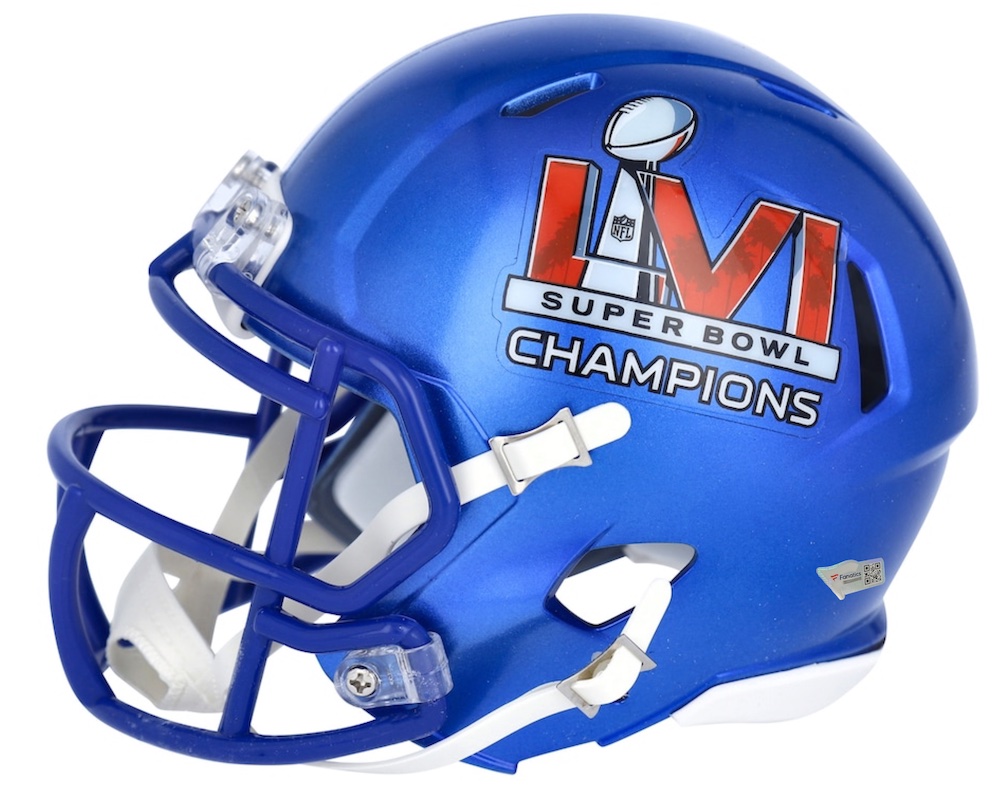 Cooper Kupp Signed Rams Super Bowl LVI Logo Speed Mini Helmet Inscribed "SB SVI Champs" (Fanatics) at PristineAuction.com Cooper Kupp Signed Rams Super Bowl LVI Logo Speed Mini Helmet Inscribed "SB SVI Champs" (Fanatics) at PristineAuction.com