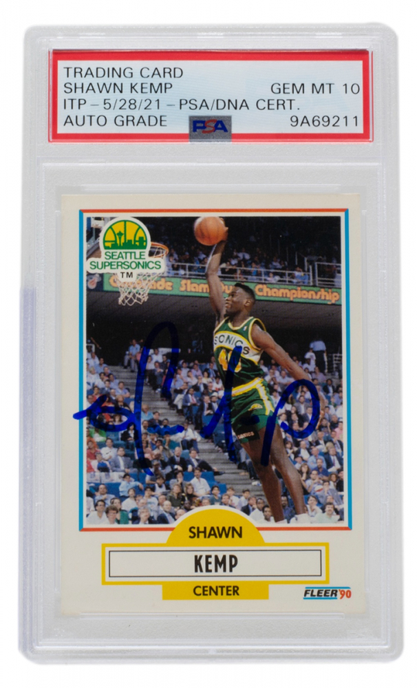 Shawn Kemp Signed 199091 Fleer 178 RC (PSA) Pristine Auction