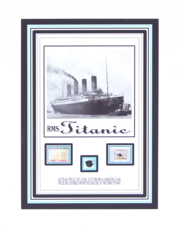 Authentic Coal From Titanic Wreckage on 6x8 Photo (The Zone) at PristineAuction.com Authentic Coal From Titanic Wreckage on 6x8 Photo (The Zone) at PristineAuction.com