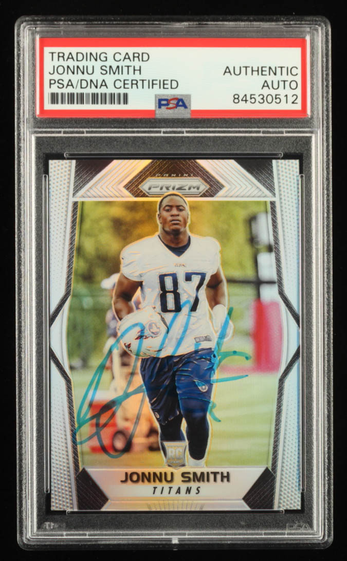 Jonnu Smith Signed 2017 Panini Prizm Prizms Silver #205 RC (PSA) at PristineAuction.com Jonnu Smith Signed 2017 Panini Prizm Prizms Silver #205 RC (PSA) at PristineAuction.com