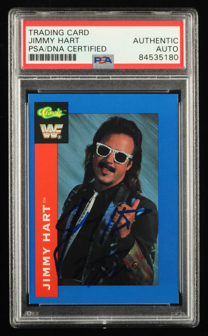 Jimmy Hart Signed 1991 Classic WWF Superstars #43 Inscribed "2005 HOF" (PSA) at PristineAuction.com Jimmy Hart Signed 1991 Classic WWF Superstars #43 Inscribed "2005 HOF" (PSA) at PristineAuction.com