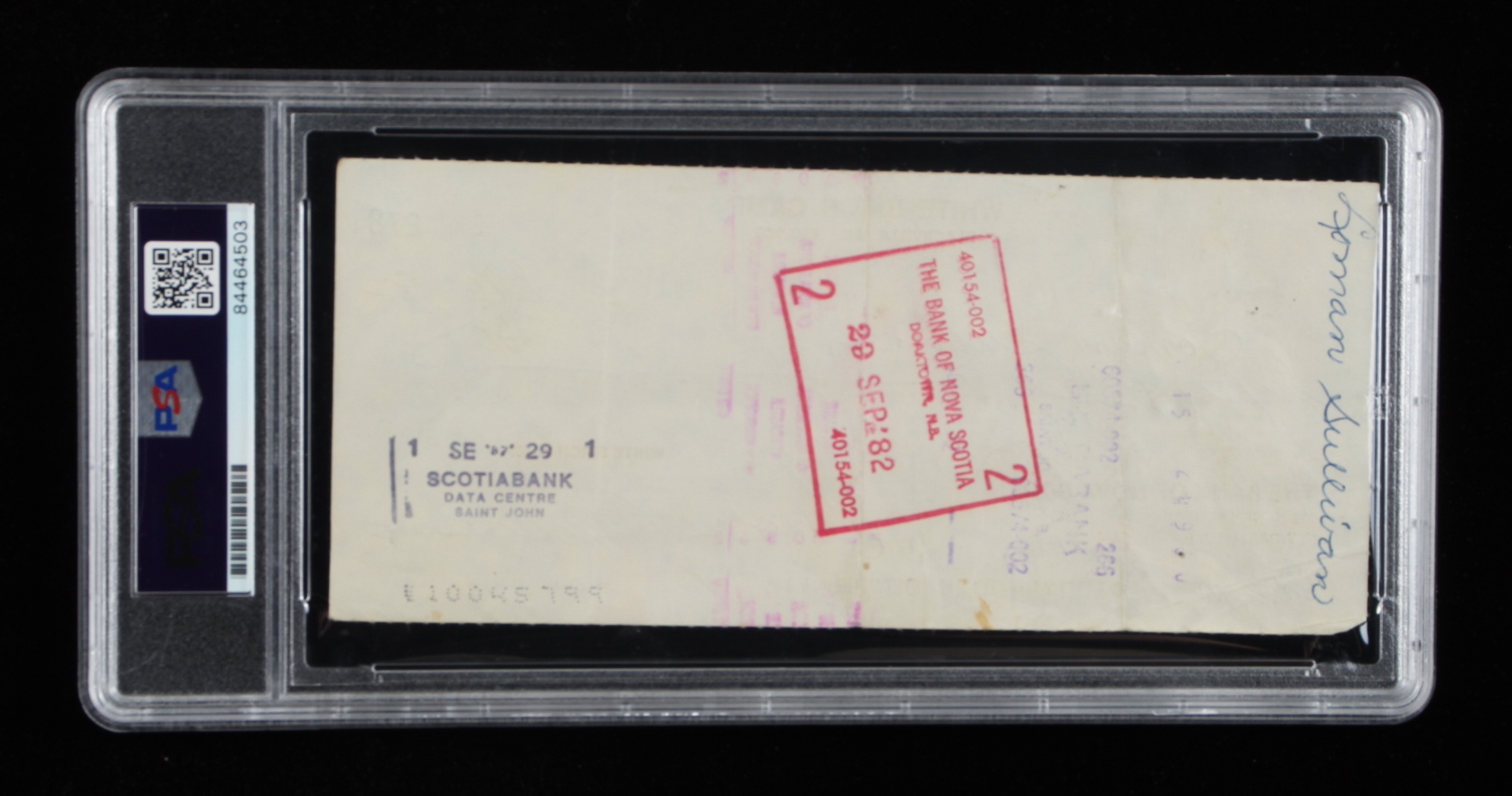 Theodore Williams Signed Hand-Written 1989 Personal Bank Check (PSA) at PristineAuction.com Theodore Williams Signed Hand-Written 1989 Personal Bank Check (PSA) at PristineAuction.com