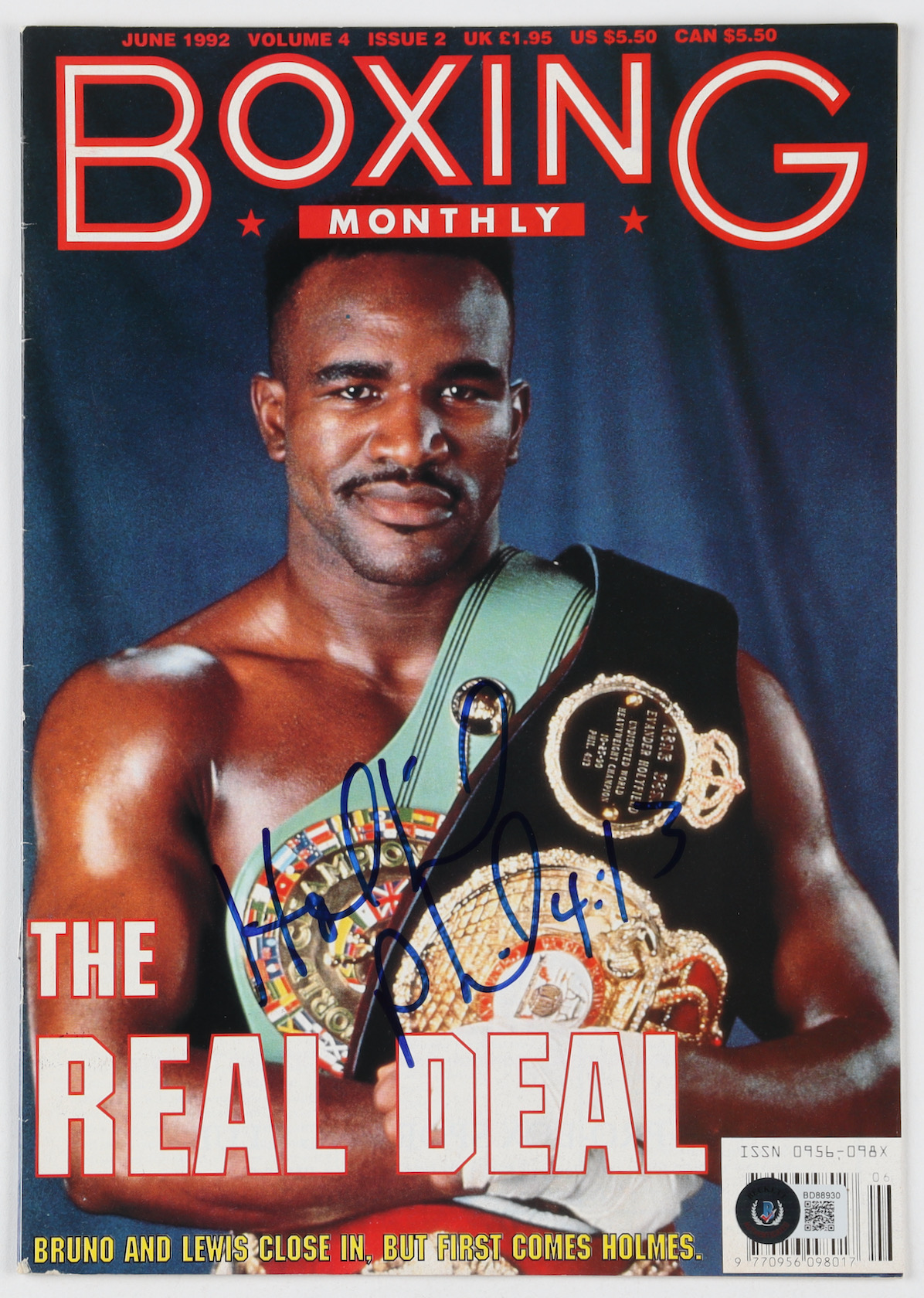 Evander Holyfield Signed 1992 "Boxing Monthly" Magazine (Beckett) at PristineAuction.com Evander Holyfield Signed 1992 "Boxing Monthly" Magazine (Beckett) at PristineAuction.com