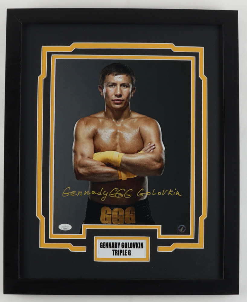 Gennady Golovkin Signed 18x22 Custom Framed Photo Display Inscribed "GGG" (JSA & Authentic Signings) at PristineAuction.com Gennady Golovkin Signed 18x22 Custom Framed Photo Display Inscribed "GGG" (JSA & Authentic Signings) at PristineAuction.com