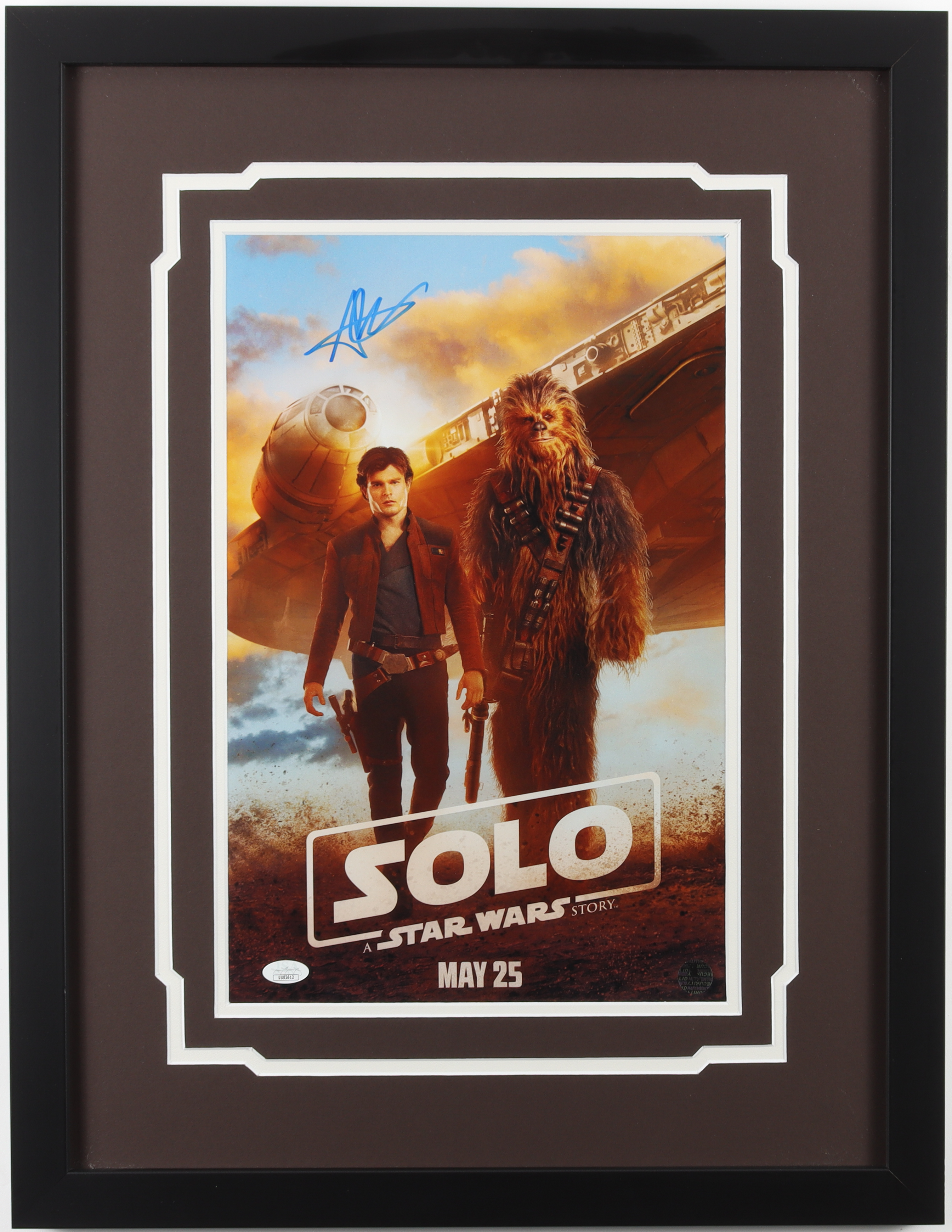 Alden Ehrenreich Signed "Solo: A Star Wars Story" 20x25 Custom Framed Poster (JSA & Ehrenreich) at PristineAuction.com Alden Ehrenreich Signed "Solo: A Star Wars Story" 20x25 Custom Framed Poster (JSA & Ehrenreich) at PristineAuction.com