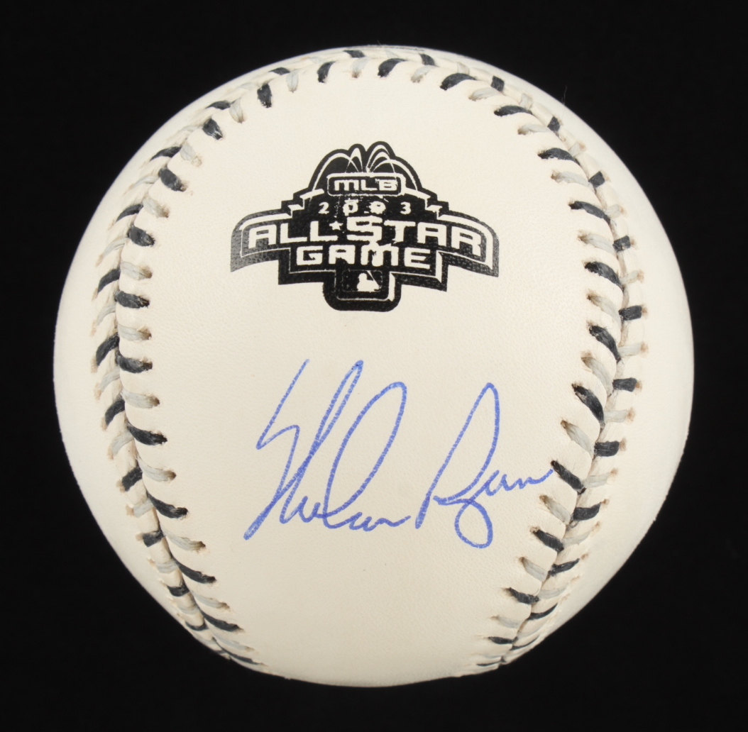 Nolan Ryan Signed OML 2003 All-Star Game Logo Baseball with Display Case (PSA) at PristineAuction.com Nolan Ryan Signed OML 2003 All-Star Game Logo Baseball with Display Case (PSA) at PristineAuction.com
